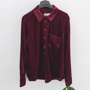Anthropologie Velvet Shirt